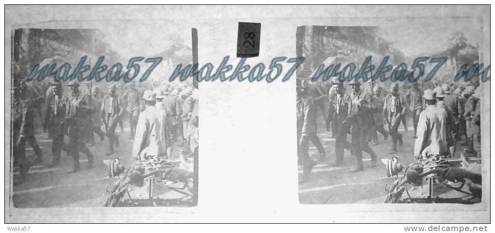 $3E5- WWI - Rubbia Passaggio Prigionieri Austriaci Catturati Nella Presa Di Nad Logem Agosto 1916 - Diapositiva Su Vetro