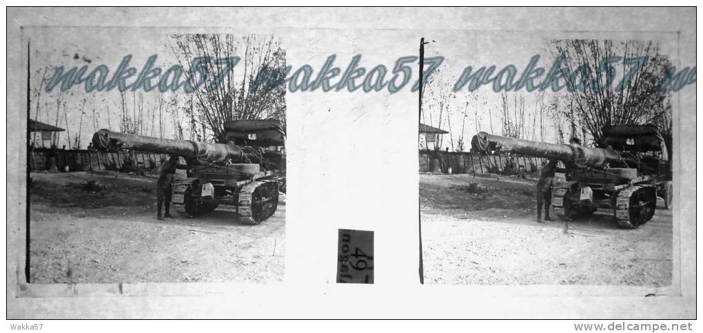 $3E6- WWI - Trasporto Di Un Cannone Da 152 Su Trattrice Verso Monfalcone - Marzo 1916 - Diapositiva Su Vetro