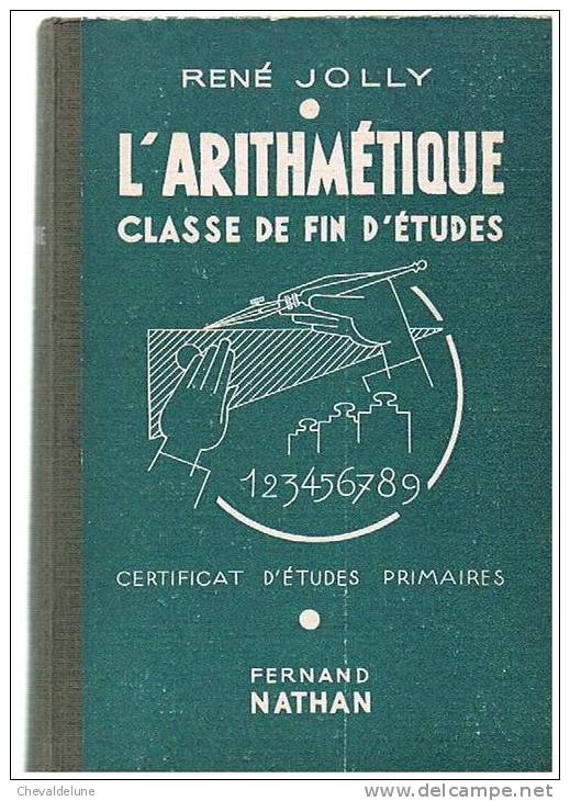 LIVRE SCOLAIRE : RENE JOLLY : L'ARITHMETIQUE CLASSE DE FIN D'ETUDES 1951 - 6-12 Jahre