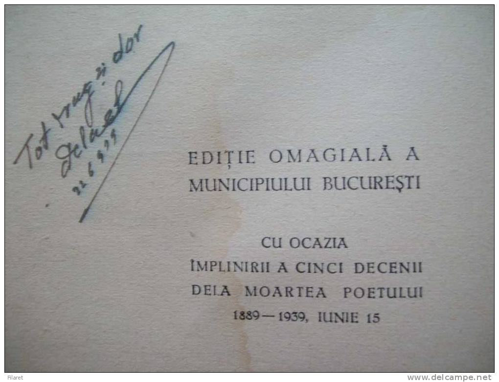 ROMANIA - MIHAI EMINESCU,Poetry,1939 - Poesie