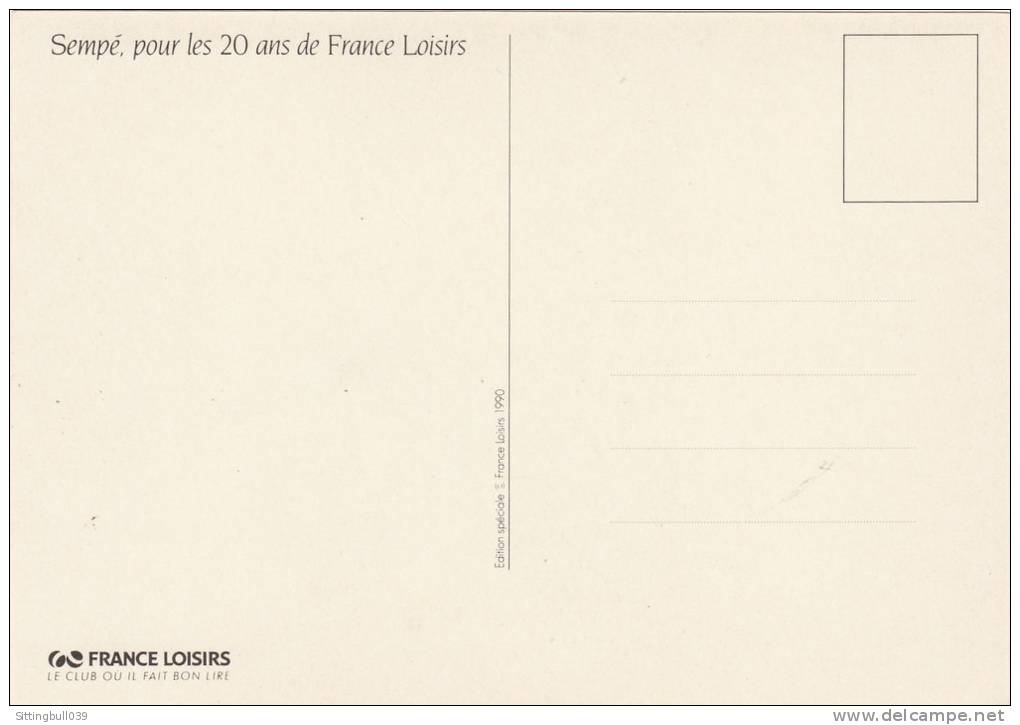 Sempé. Carte Postale PUB Pour Les 20 Ans De France Loisirs. 1990. - Sempé