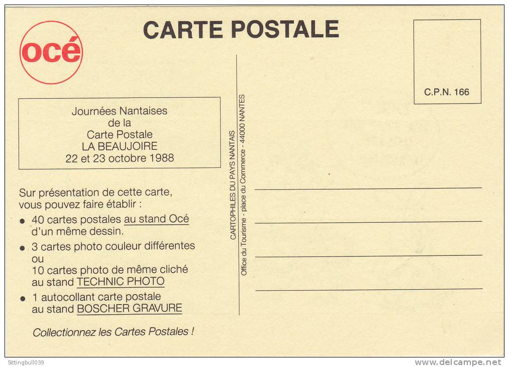 BARBEROUSSE. Carte Postale PUB OCé Pour Journées Nantaises De La CP, La Beaujoire, Octobre 1988. - Barberousse