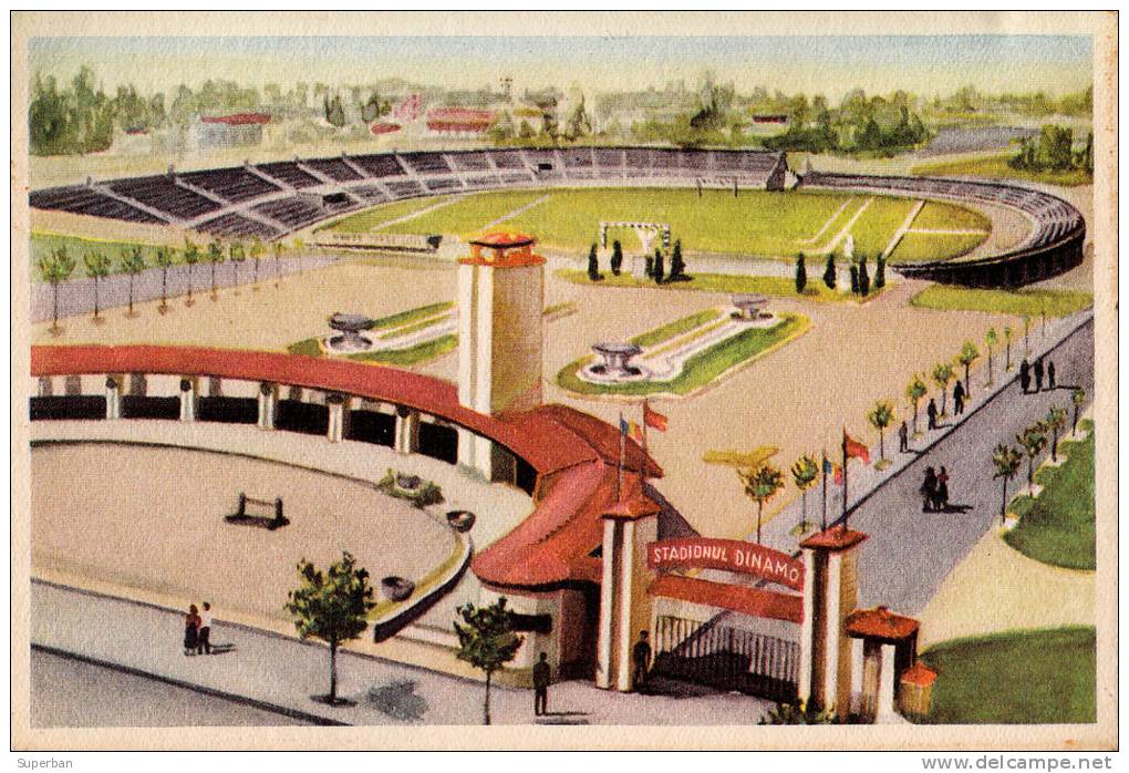 STADE / STADIUM / STADIO : DINAMO - BUCAREST / ROUMANIE - CARTE ´ENTIER POSTAL / STATIONERY' ~ 1960 (k-501) - Sonstige & Ohne Zuordnung