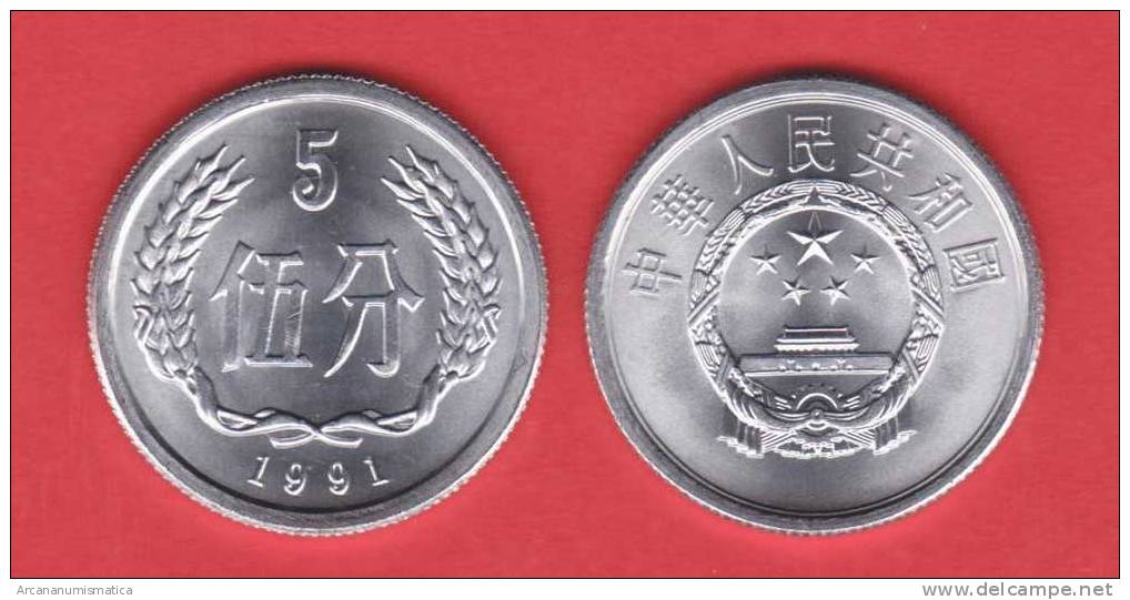 CHINA   5  FEN  1.991   ALUMINIO   KM#3     SC/UNC    DL-9804 - Chine