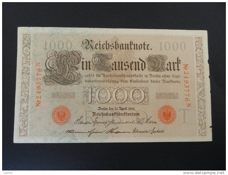 1910 - Billet 1000 Mark - 2493776 N - Allemagne - Germany - Deutschland - 1000 Mark