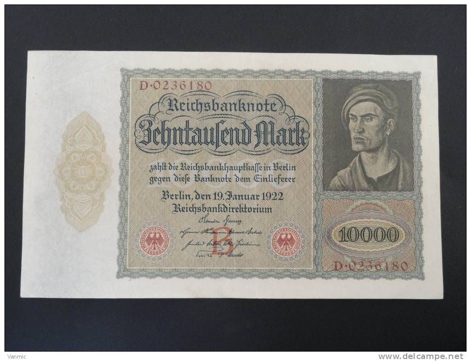 1922 - Billet 10000 Mark - D 0236180 - Allemagne - Germany - Deutschland - 10000 Mark