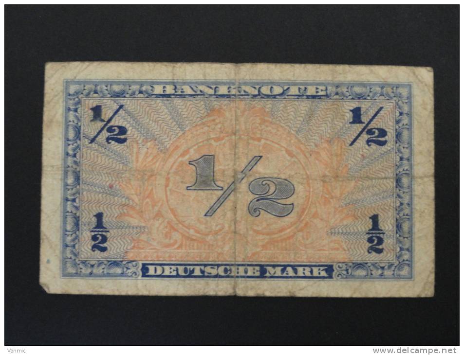 1948 - Billet 1/2 Mark - EINE HALBE DEUTSCHE MARK - Série 1948 - Allemagne - Germany - Deutschland - 1/2 Mark