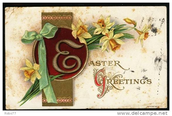 1910 USA Postcard. Easter. Very Nice Postmark PLYMOUTH MASS MAR 25 930 AM 1910.  (T17052) - 1901-20