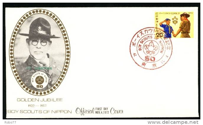 1970 Japan FDC Cover. Scouting. Golden Jubilee 1922 - 1972 Boy Scouts Of Nippon. (Zb03005) - Sonstige & Ohne Zuordnung