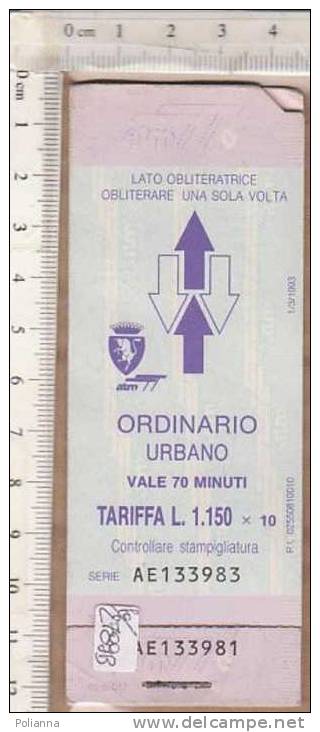 PO2789# ABBONAMENTO - CARNET 8 BIGLIETTI TRAM/AUTOBUS/TRAMWAY ATM TORINO 1993 Non OBLITERATI - Europe