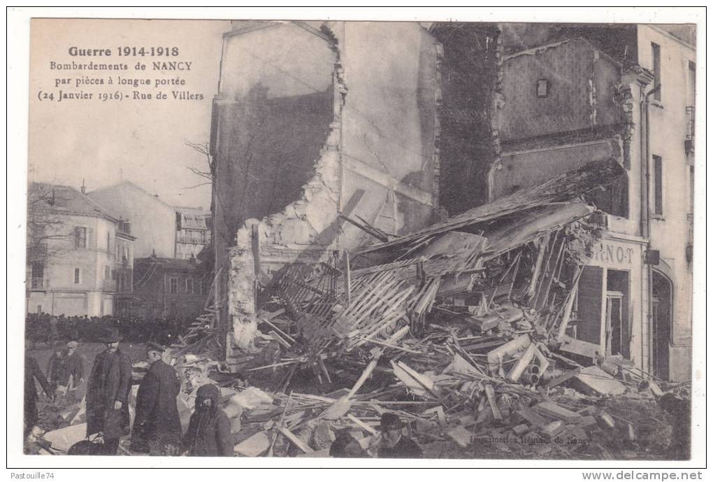 Guerre  1914 - 1918  -  Bombardements  De  NANCY  Par  Pièces  à  Longue  Portée   (24 Janvier  1916) - Rue De Villers - Nancy