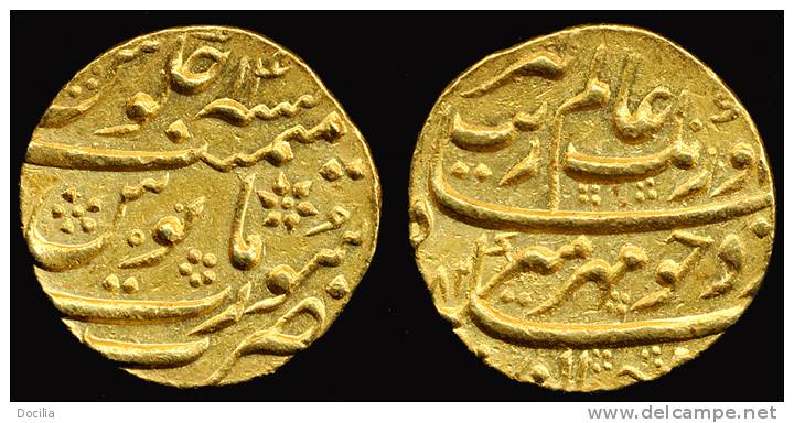 [DO] INDIA [Impero MOGHUL] - Aurangzeh Almgir (1658- 1707 AD)   MOHUR 1082 AH [Oro / Gold /Or] - Indiennes