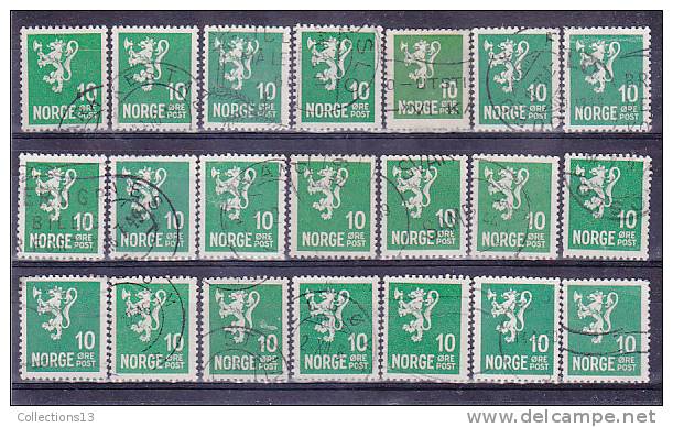 NORVEGE - lot de 403 timbres obli à 1 cts le timbre