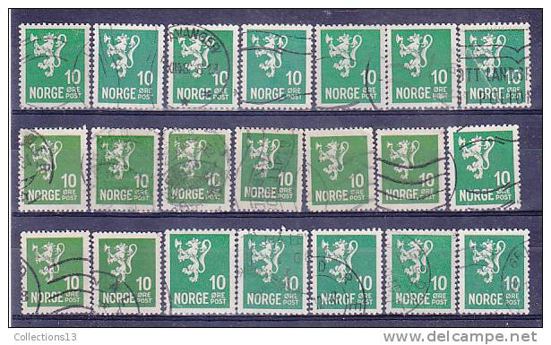 NORVEGE - lot de 403 timbres obli à 1 cts le timbre