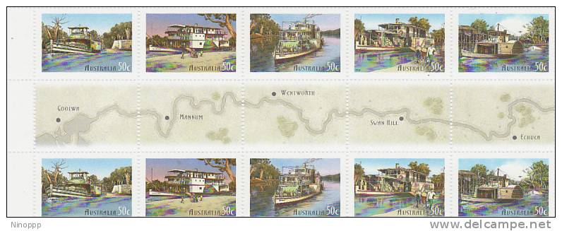 Australia  2003 Murray River Boats  Gutter Strip MNH - Sheets, Plate Blocks &  Multiples