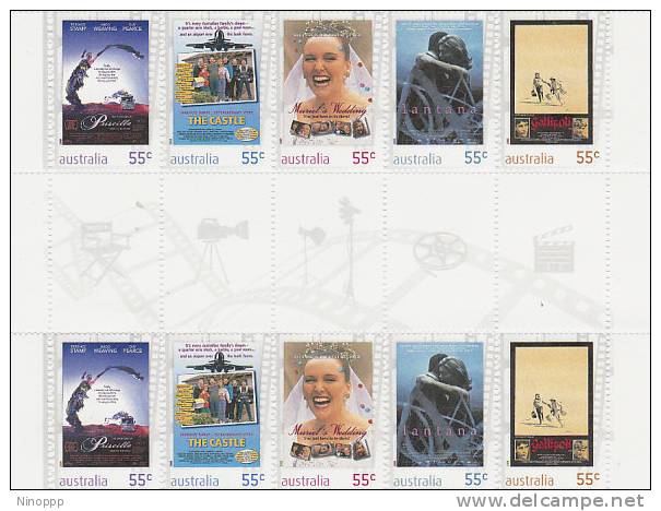 Australia  2008 Favorite Films   Gutter Strip MNH - Sheets, Plate Blocks &  Multiples