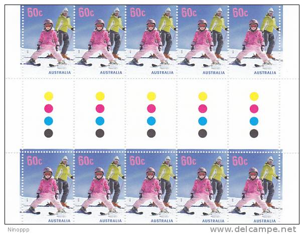 Australia  2011 Skiing  Gutter Strip MNH - Sheets, Plate Blocks &  Multiples