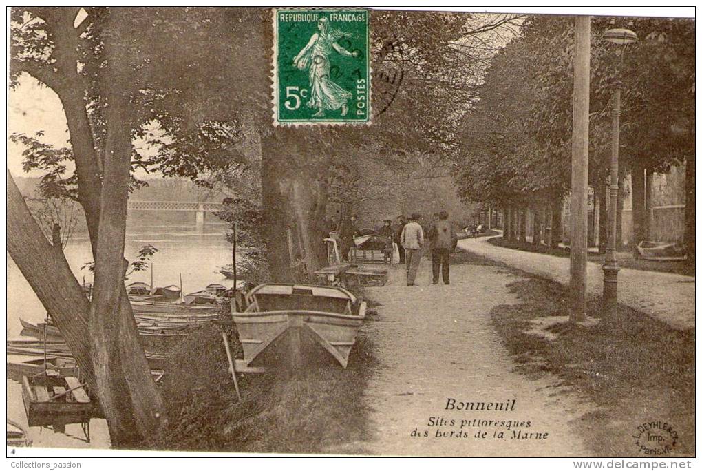 Cp , 94 , BONNEUIL , Sites Pittoresques Des Bords De La MARNE , Voyagée - Bonneuil Sur Marne