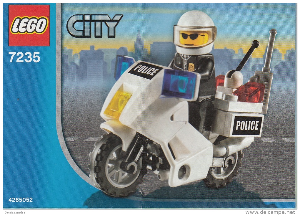 Lego 7235 Moto De Police Avec Plan 100 % Complet Voir Scan - Lego System