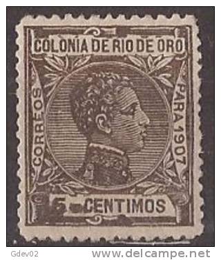 RO22-LA879TCFR.Maroc.Marocco.Sahara.RIO DE ORO.Alfonso Xlll.1907.(Ed 22**) LUJO - Royalties, Royals