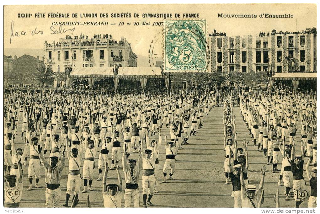 CPA GYMNATIQUE XXXIII ème Fête Fédérale De GYMNASTIQUE Clermont-Ferrand 1907 - Gymnastics