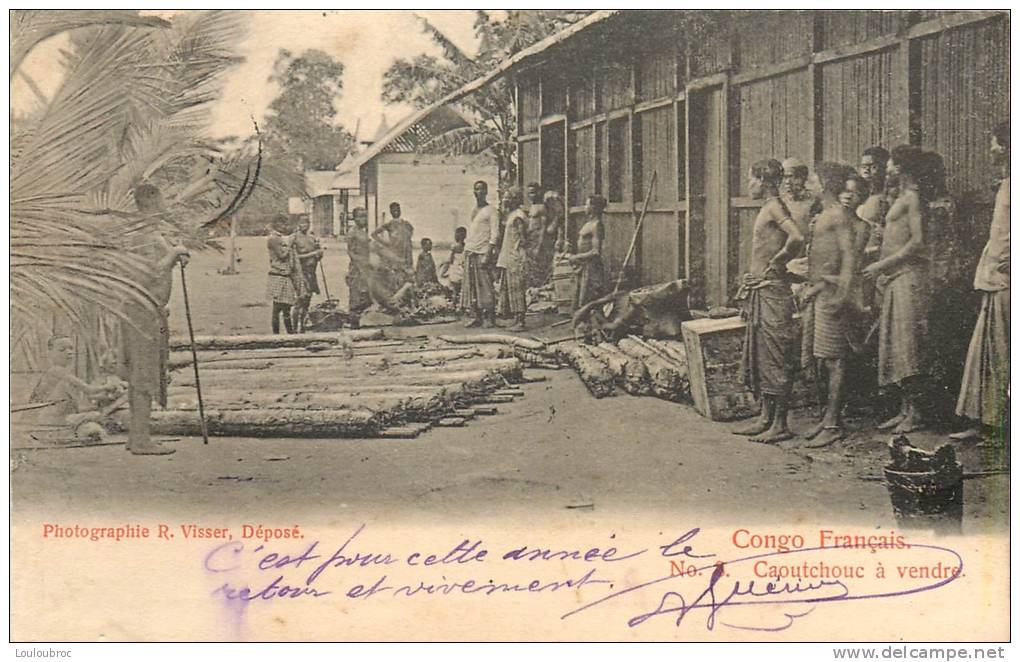 CONGO FRANCAIS CAOUTCHOUC A VENDRE PHOTO VISSER VOYAGEE EN 1907 - Congo Français