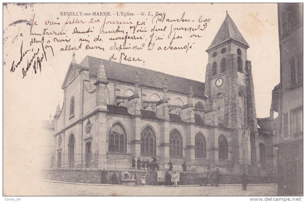 CPA NEUILLY-SUR-MARNE 93 - L'église - Pub Au Dos - Neuilly Sur Marne