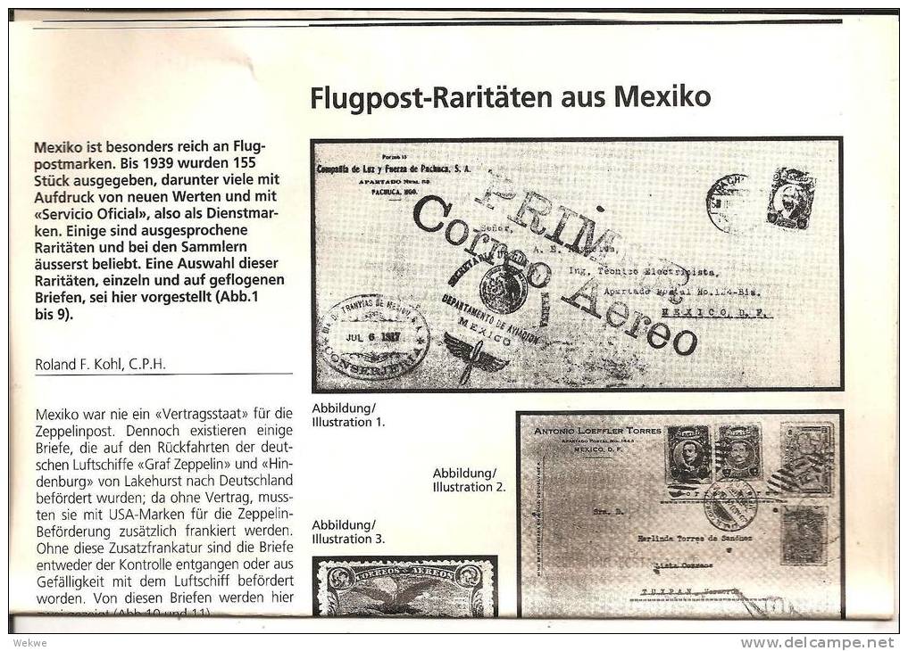 Mexiko, Flugpost-Raritäten (3 DIN A 4 Seiten) - Posta Aerea E Storia Aviazione