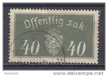 NORWAY 1933 Official - 40ore  Grey  FU - Service