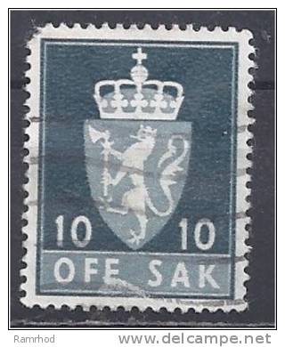 NORWAY 1955 Official - Arms - 10ore  Grey  FU - Oficiales