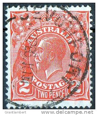 Australia 1926 King George V 2d Red Small Multiple Wmk Used - Devonport Tasmania - Used Stamps