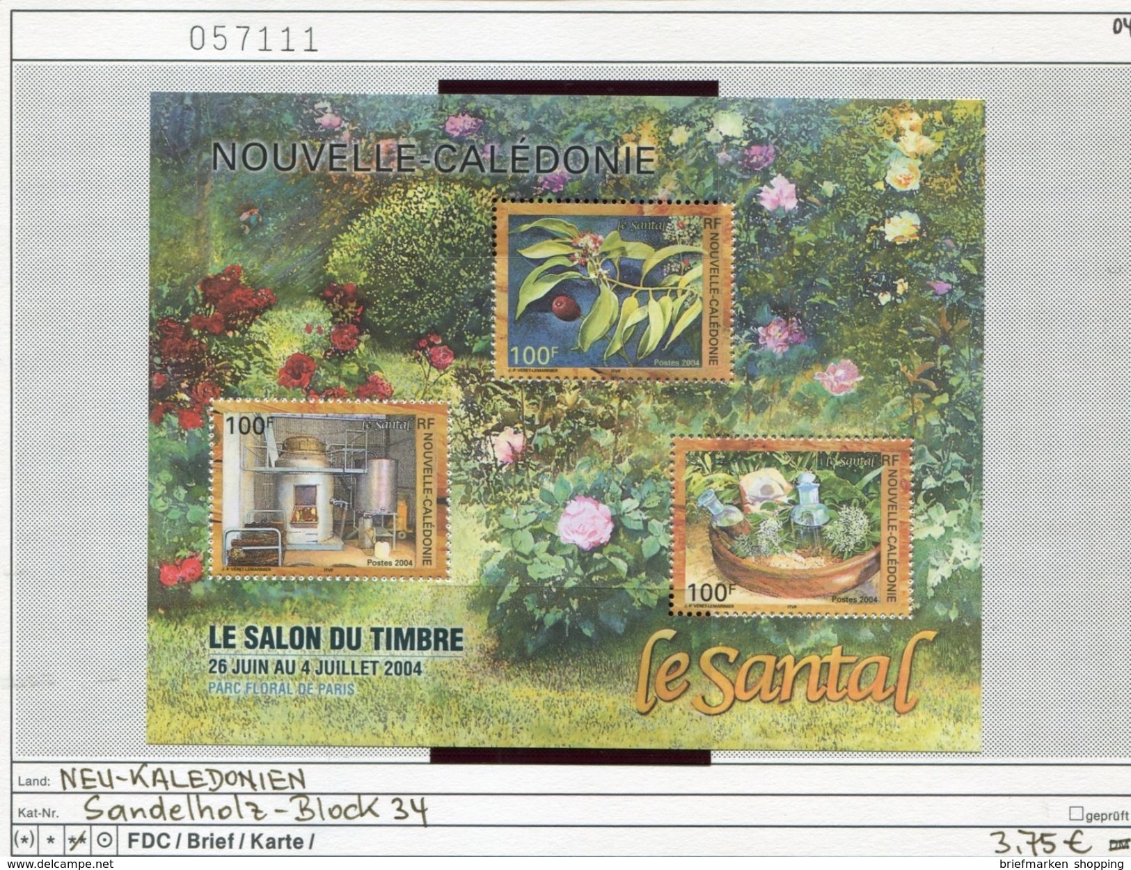 Neukaledonien - Nouvelle Caledonie - Michel Block 34 - ** Mnh Neuf Postfris - Sandelholz - Le Santal - Unused Stamps