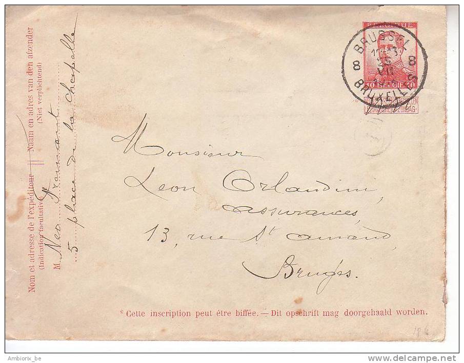 Enveloppe Nr 17a Obl Brussel - Briefe