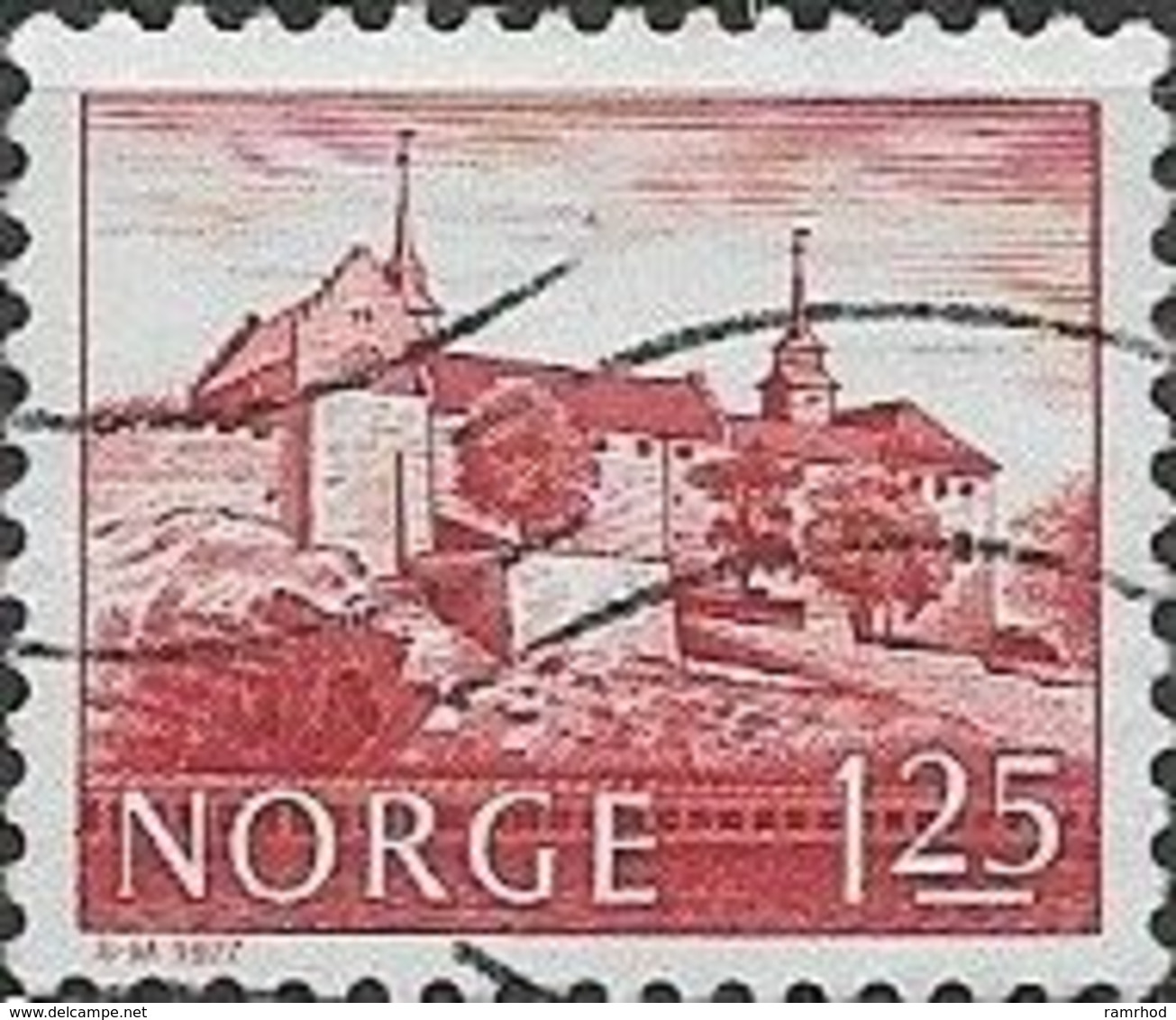 NORWAY 1977 Buildings - 1k25  Akershus Castle FU - Gebraucht