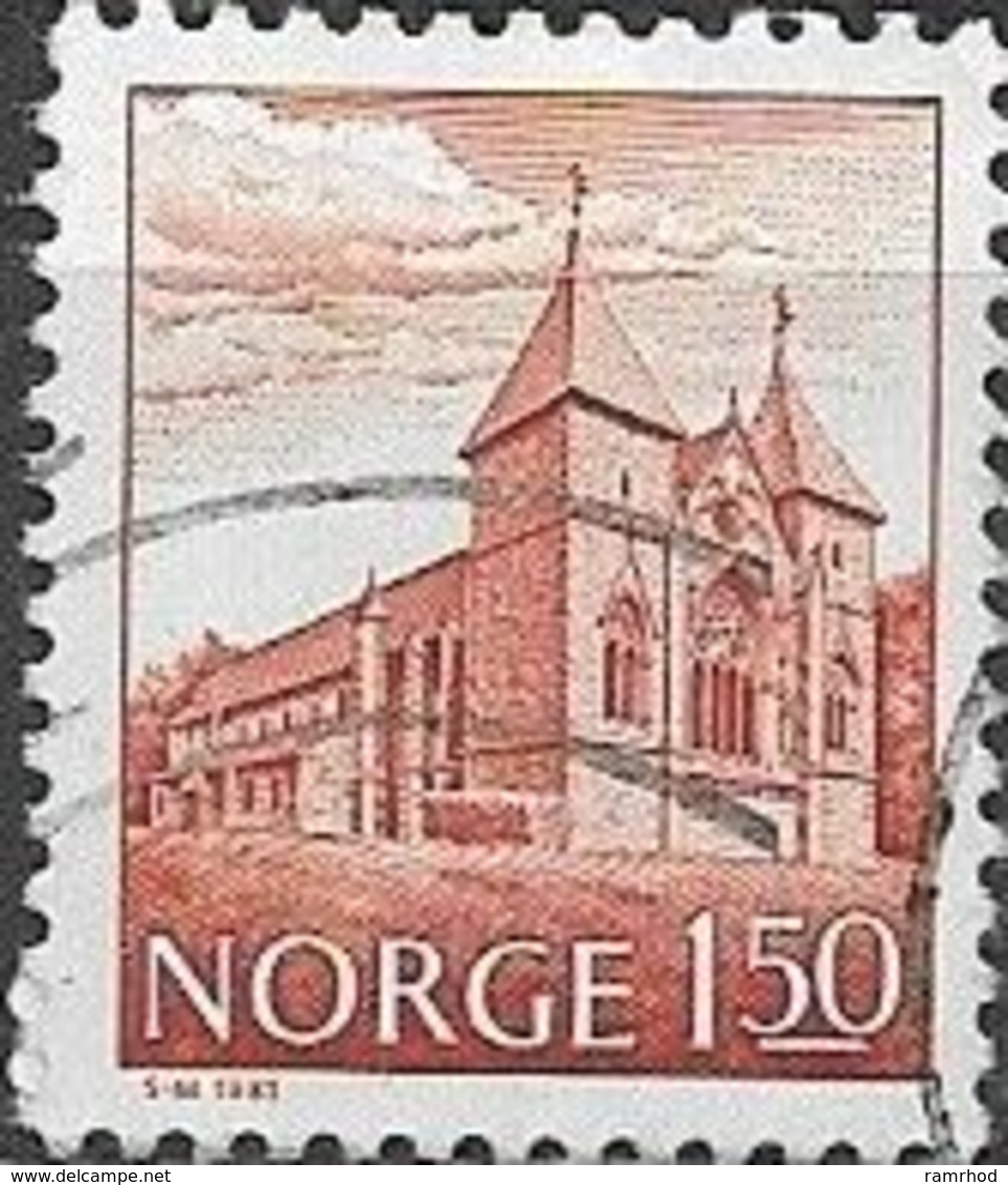 NORWAY 1977 Buildings - 1k50  Stavanger Cathedral FU - Oblitérés