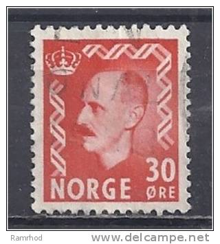 NORWAY 1950 King Haakon VII - 30ore Red  FU - Used Stamps