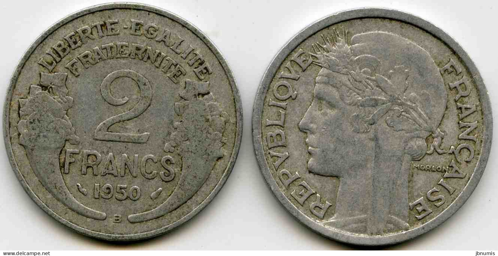 France 2 Francs 1950 B GAD 538b KM 886a.2 - 2 Francs