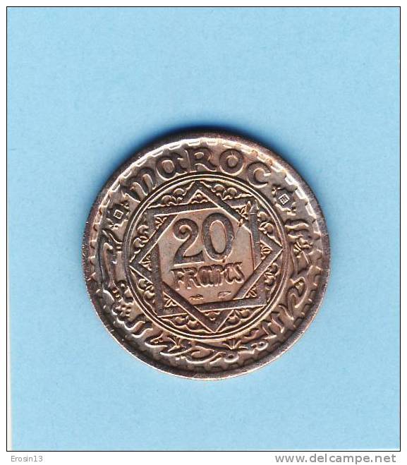 MONNAIE - MAROC - Piece De  20 Francs Empire Cherifien De 1366 - Cuivre - Superbe - Marruecos
