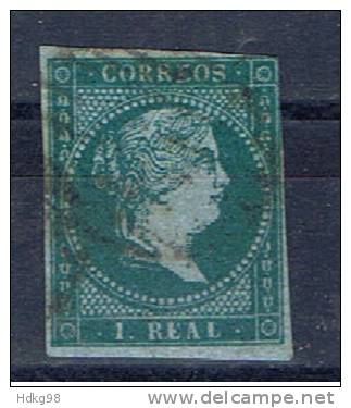 E Spanien 1855 1856 Mi 33 37 Königsporträt - Used Stamps