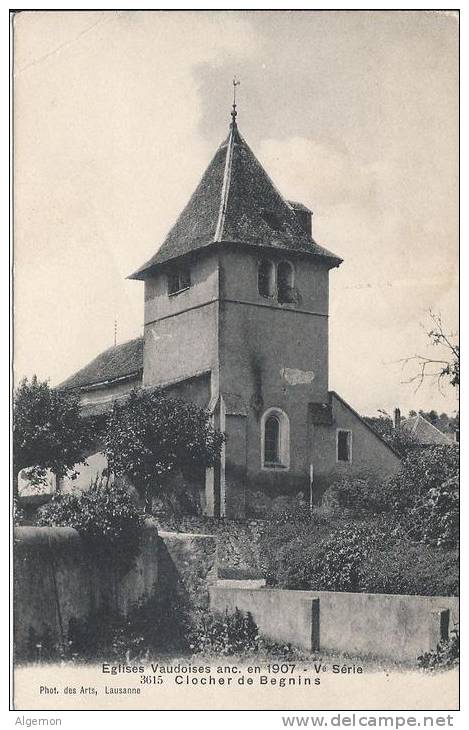 0592 - Eglises Vaudoises En 1907 Clocher De Begnins - Begnins