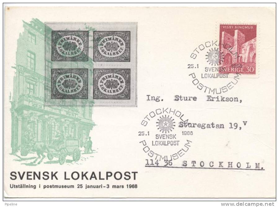 Sweden Card With Special Postmark And Cachet Stockholm 25-1-1968 - Brieven En Documenten
