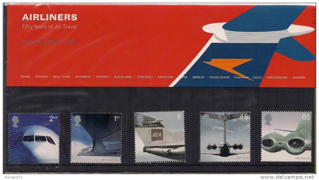 2002 - Airliners - Fifty Years Of Jet Travel - Presentation Packs