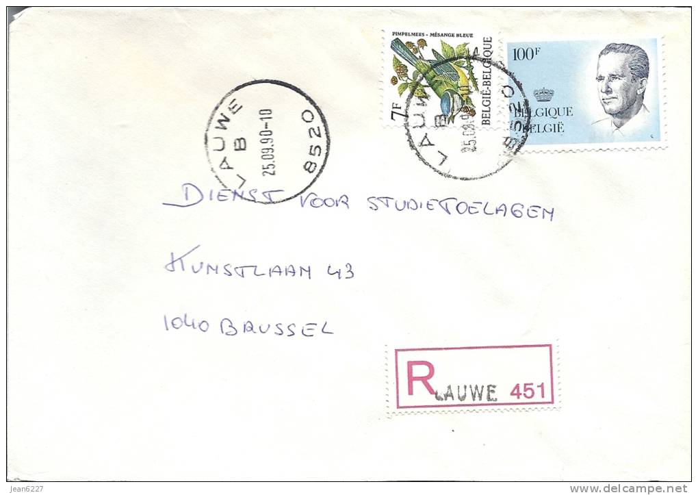 Recommandée - Aangetekend - Lauwe B - 25-09-90 - Lettres & Documents