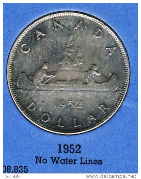 1952 Canada SILVER Dollar " NO WATERLINES " In UNC Toned Condition - Canada