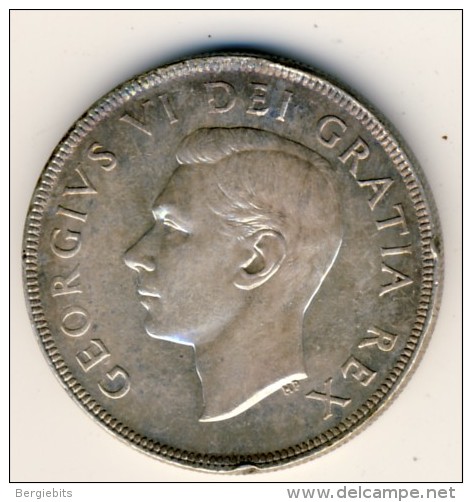 1952 Canada SILVER Dollar " NO WATERLINES " In UNC Toned Condition - Canada