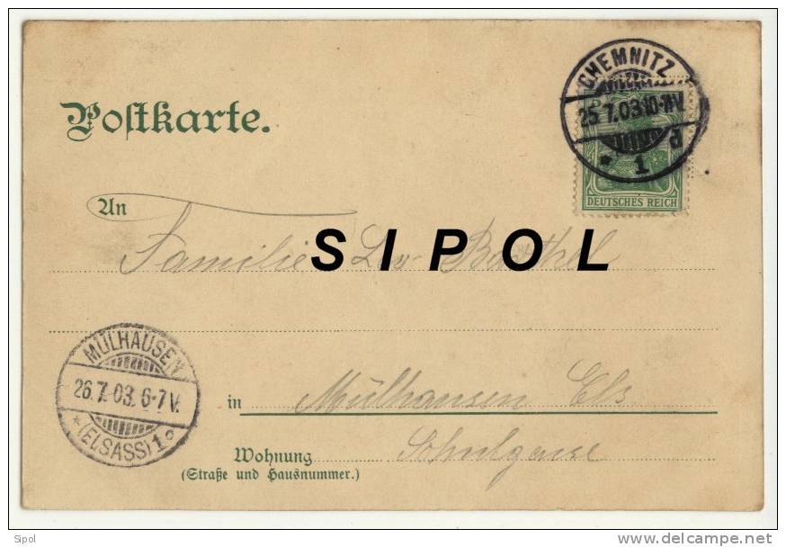 Chemnitz Markthalle  Voyagé En  1903 Dos Simple  - Edmund  Papezik Verlag 12/300 Voir Recto & Verso - Chemnitz