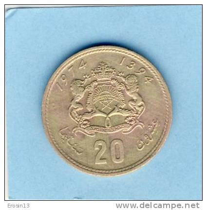 MONNAIE - MAROC - 20 Santimat 1974 - Maroc