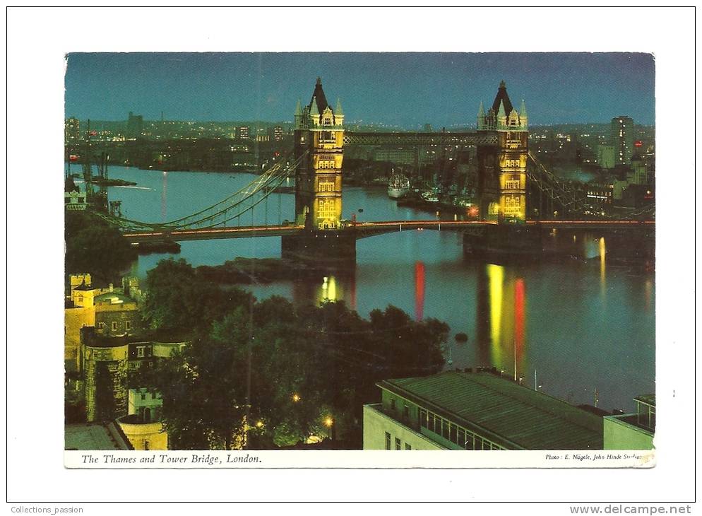 Cp, Angleterre, Londres, The Thames And Tower Bridge, Voyagée 1975 - River Thames