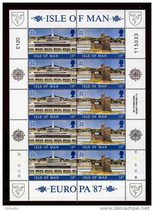 GB ISLE OF MAN IOM - 1987 EUROPA CEPT ARCHITECTURE £1.20 SHEETLET FINE MNH ** - Isle Of Man