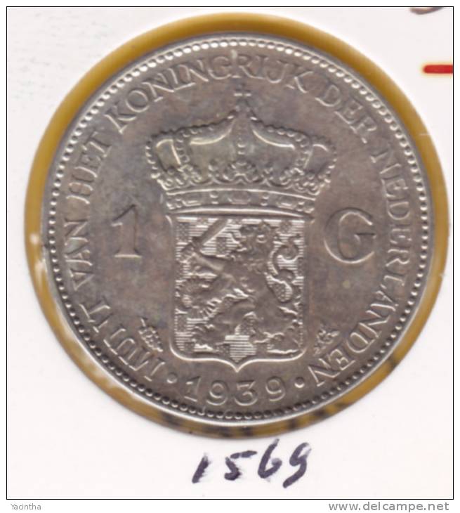 @Y@  Nederland  1 Gulden Wilhelmina  1939    (1569)  Zilver - 1 Gulden